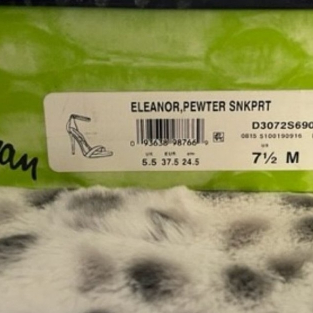Sam Edelman Silver-Pewter-leather Strappy Heels. Never Worn. Size 7 1/2. SNKPRT. - Picture 5 of 5